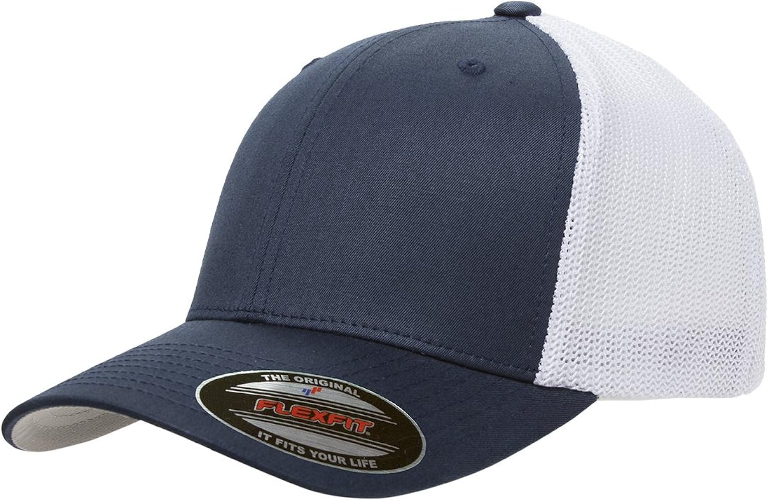 Flexfit Men's Trucker Mesh Cap-2-Tone, Navy/White, One Size Fits All