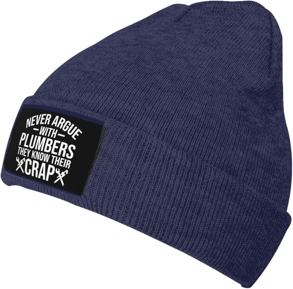 Plumbers Know Their Crap Knit Hat Winter Beanie Men Women Warm Cuffed Cap