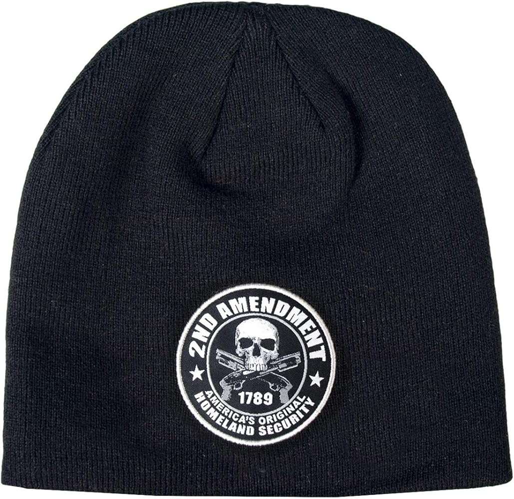 Hot Leathers KHB1038 2nd Amendment America's Original Homeland Security Skull Knit Cap - One size fits most