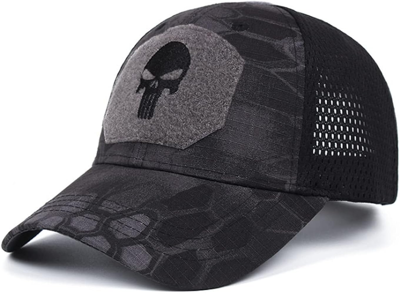 Skull Mesh Baseball Cap Men Tactical Operator Caps Fitted Outdoor Breath Hats