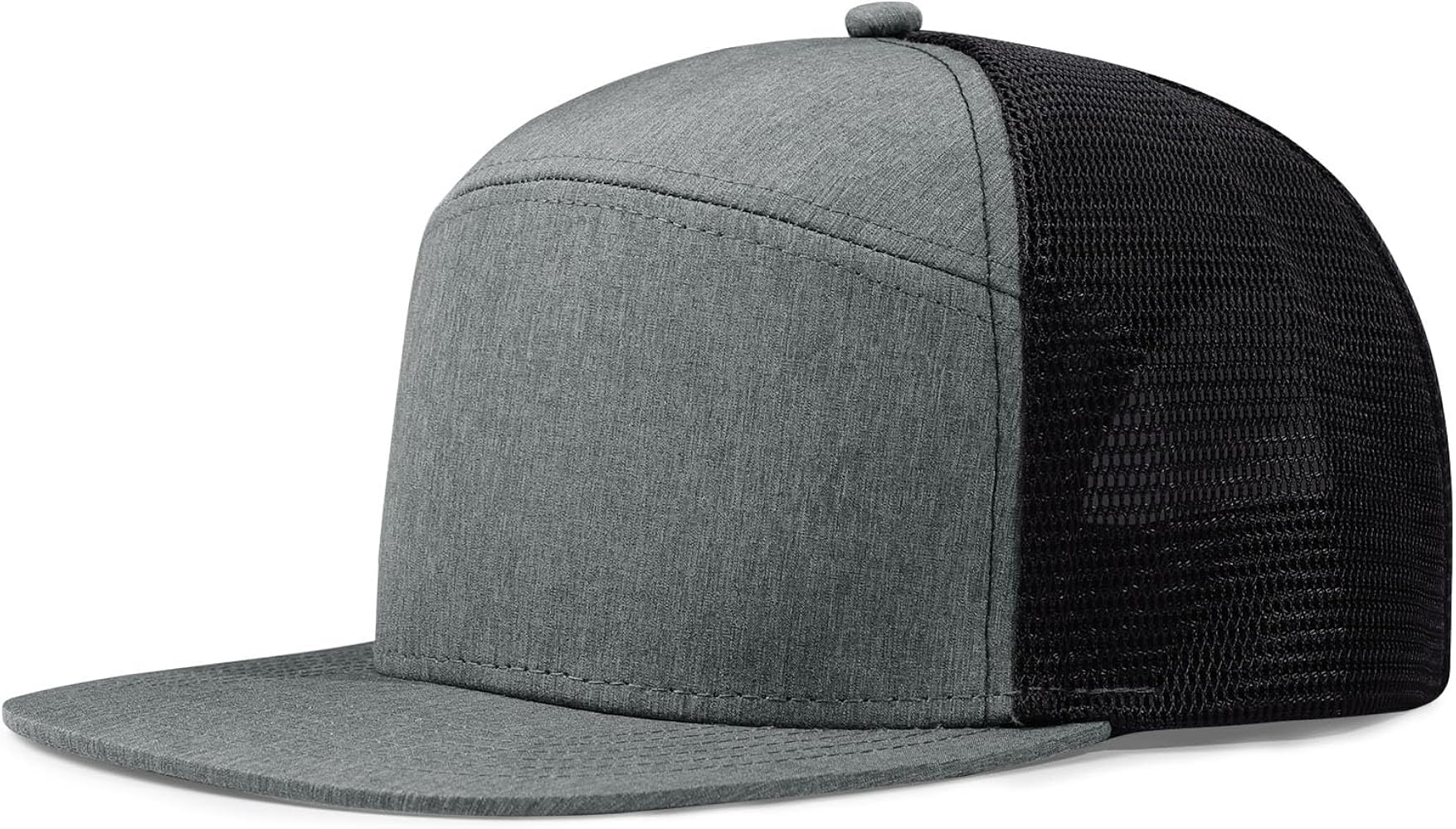 Oversize XXL Blank Flatbill Mesh Snapback Cap Extra Large 6 Panel Camper Style Hat for Men Big Head 23.6"-25.6"