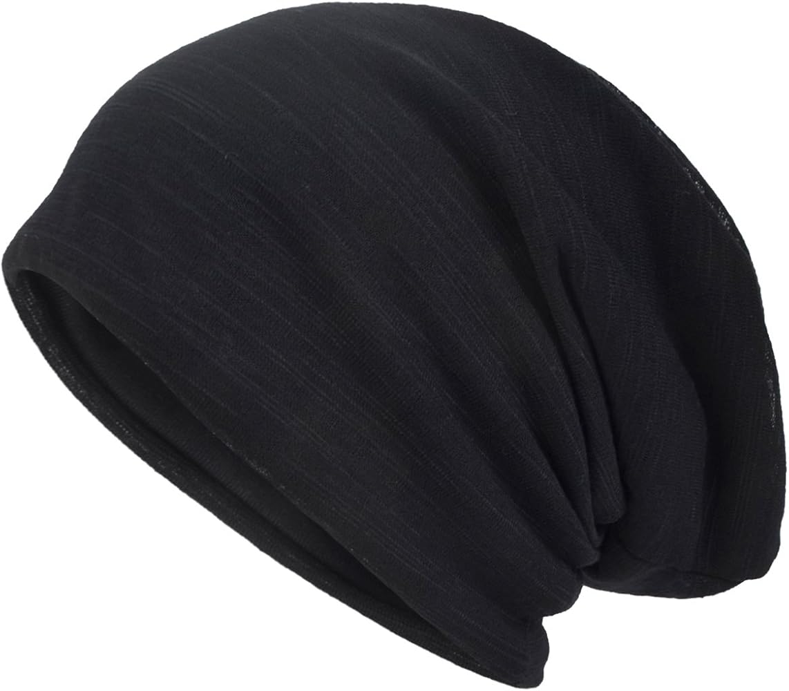 VECRY Men Slouch Hollow Beanie Thin Summer Cap Skullcap