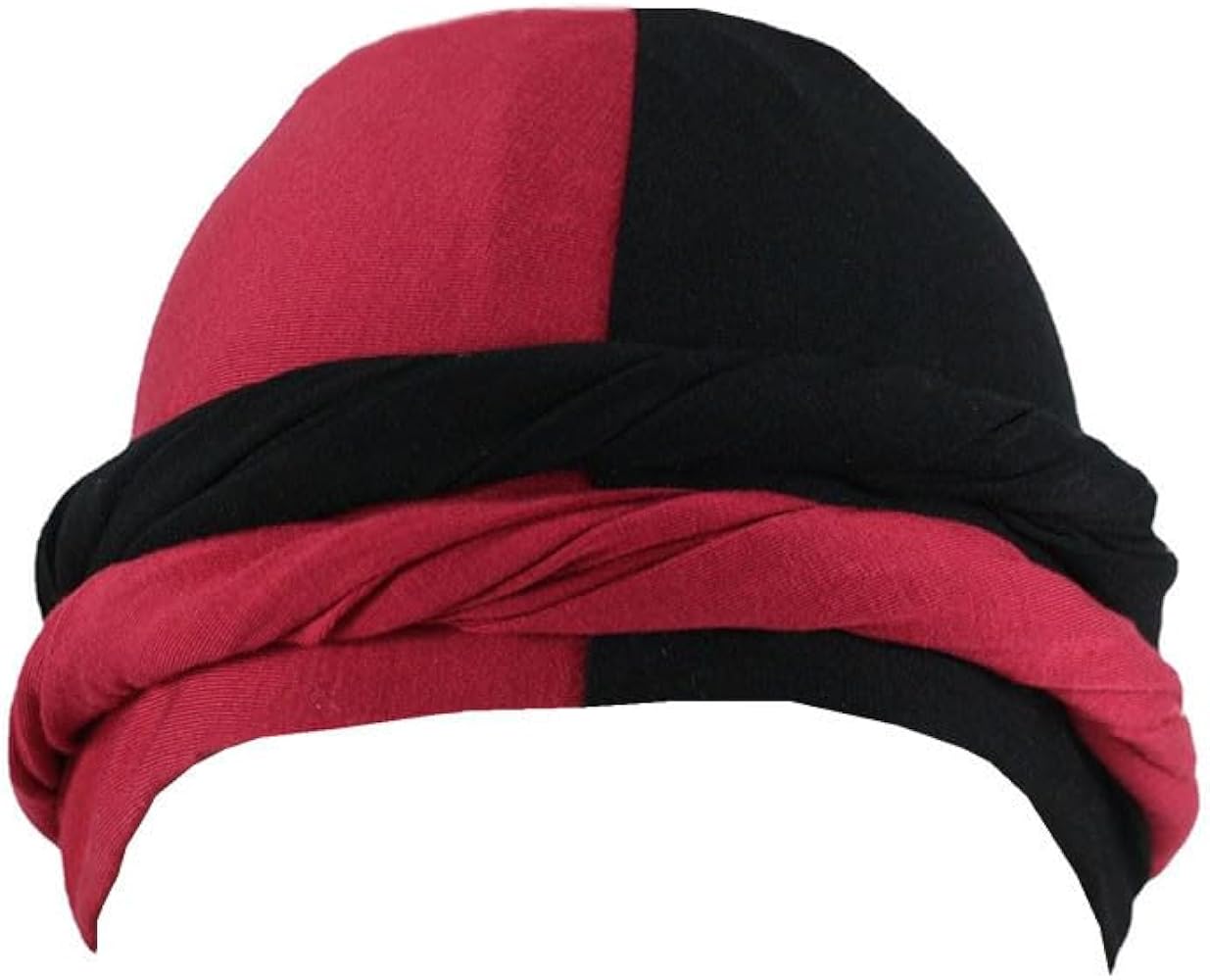 2 Tone Silk Satin Lined Turban, Upgraded Durag Skull Beanie for Men Women Sleeping Bonnet Cap Twisted Braid Headwraps