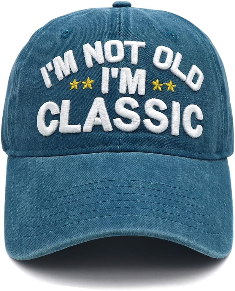 Funny Father's Day Retirement Birthday Gifts for Men Women,I'm Not Old Classic Washed Hat Gifts for Dad Old Man Women