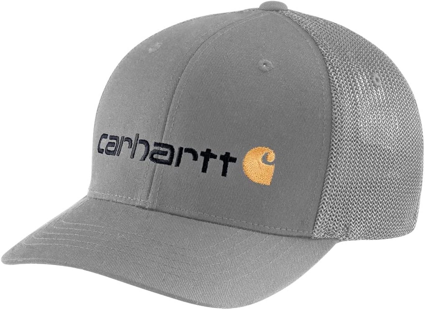 Carhartt Men's Rugged Flex Fitted Canvas MeshBack Logo Graphic Cap