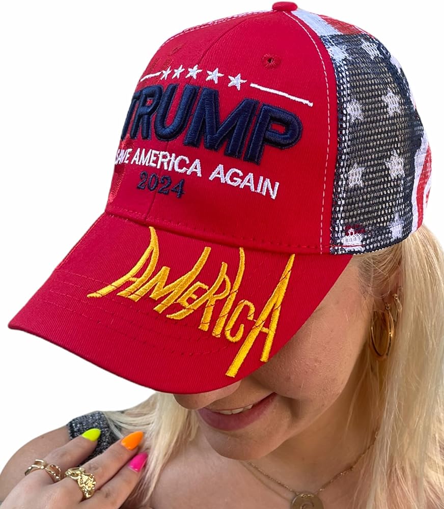 Trump 2024 Take America Back Cap - Embroidered Make America Great Again Adjustable Trucker Cap for Men Women