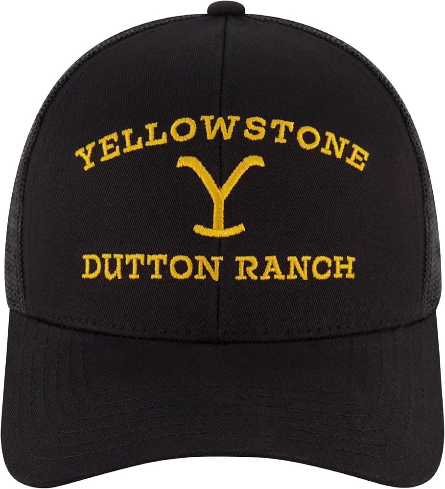 Concept One Yellowstone Trucker Hat, Adjustable Snapback Mesh Baseball Hat with Curved Brim