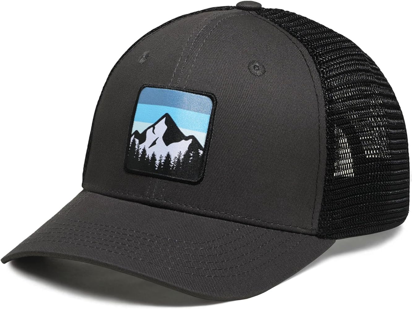 Mountains Sky Trucker Hat, Mesh Outdoor Hat for Men Women, Adjustable Snapback Baseball Cap