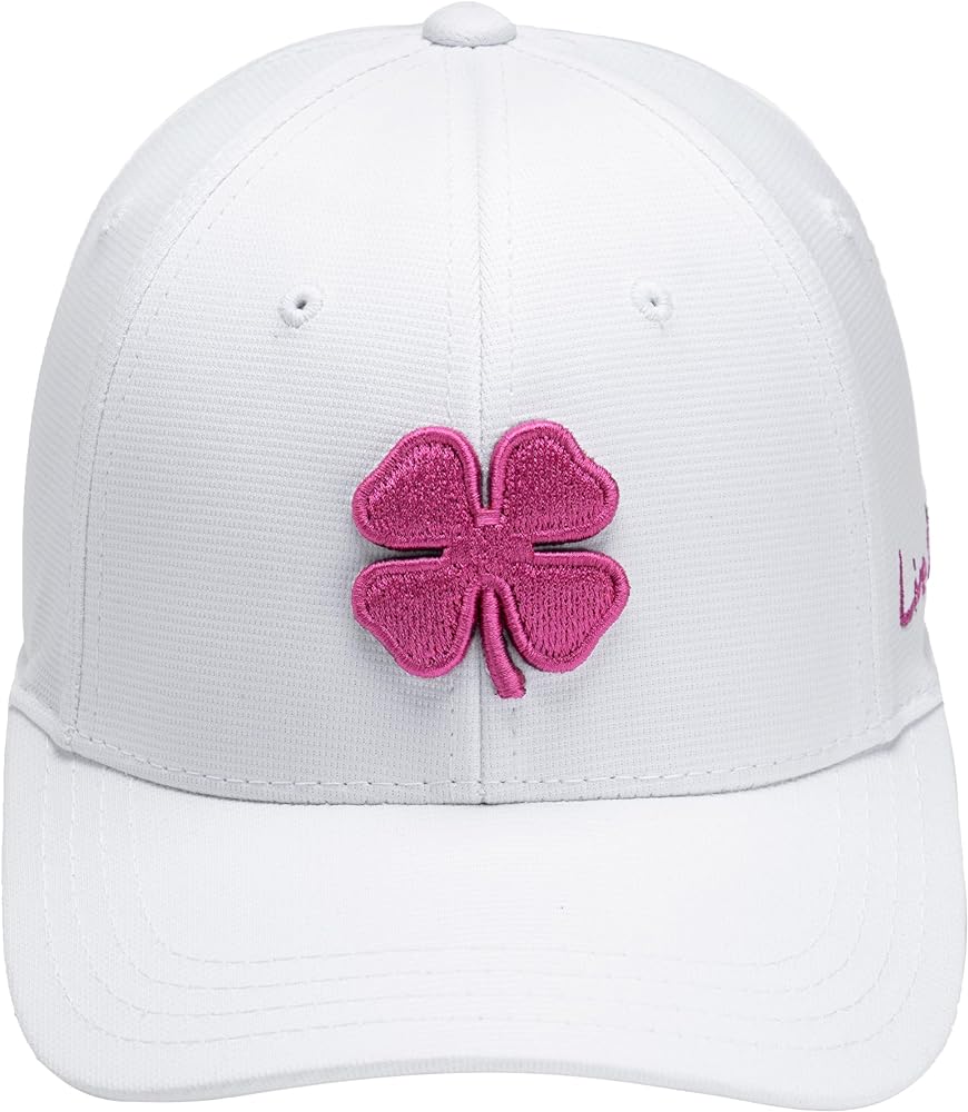 Black Clover Spring Luck Orchid White L/XL Hat with Psych Pink Clover