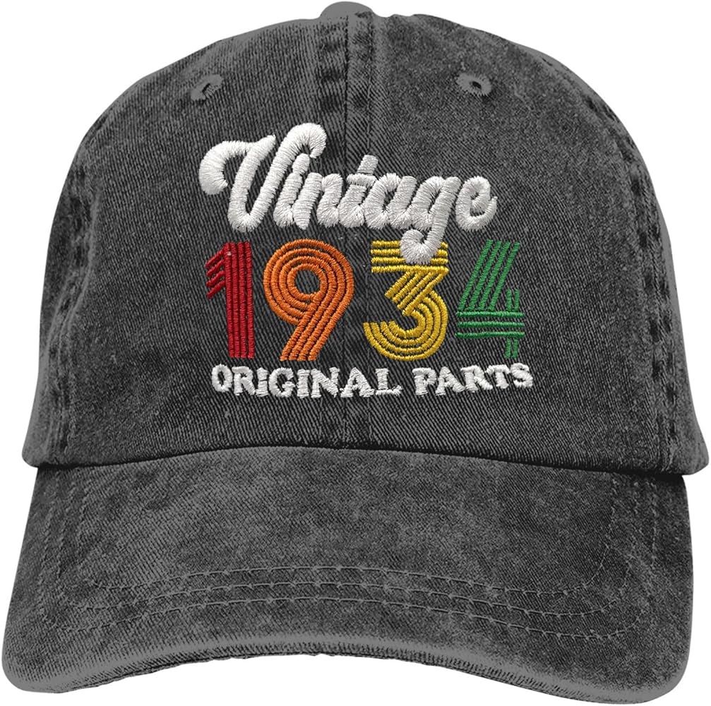 90th 80th 70th 60th 50th 40th Birthday Gifts for Elderly Men, Vintage 1934 1944 1954 1964 1974 1984 Baseball Cap