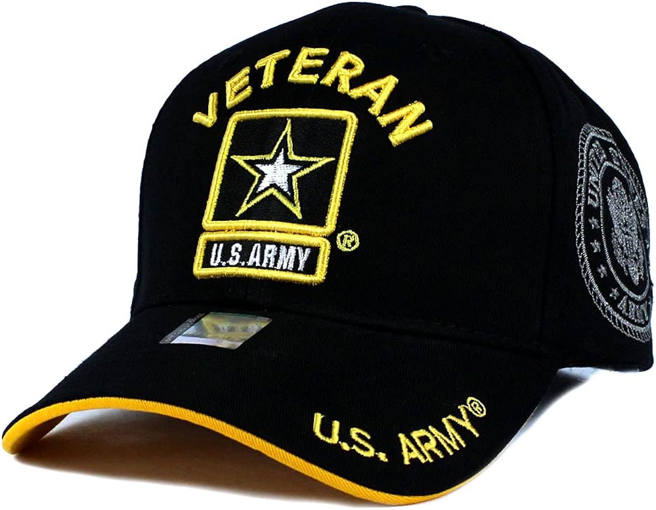 US Army Veteran Hat Army Military Official Licensed Adjustable Baseball Cap