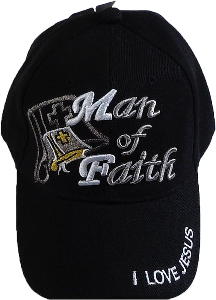 Embroidered Man of Faith Adjustable Baseball Cap - Multiple Colors Available