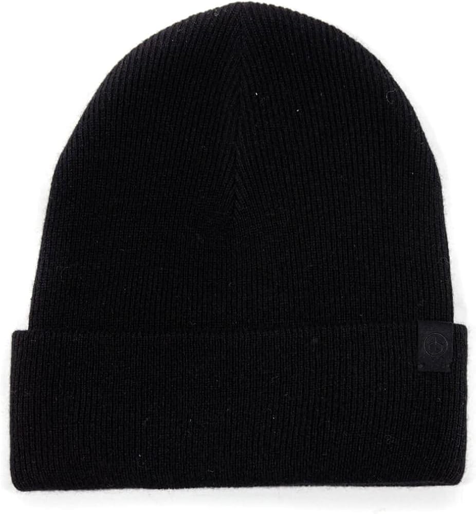 rag & bone Women's Men's Uni Addie Solid Black Fold Over Beanie Pull On Hat Hat