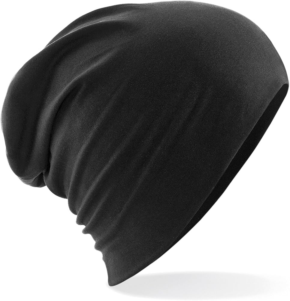 Hemsedal Cotton Slouch Beanie - Light Casual Stretch hat Men/Women - Black