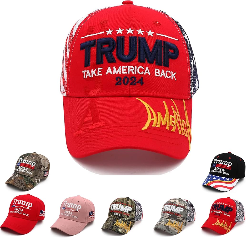 Trump 2024 Hat MAGA Hat Embroidered Take America Back Donald Trump Slogan USA Adjustable Baseball Cap for Woman Men