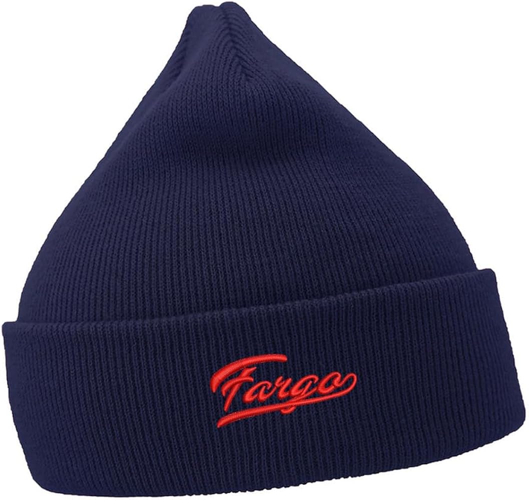 Mens Beanie Hats Fargo City - ND Embroidered Casual Knit Hats for Women Winter