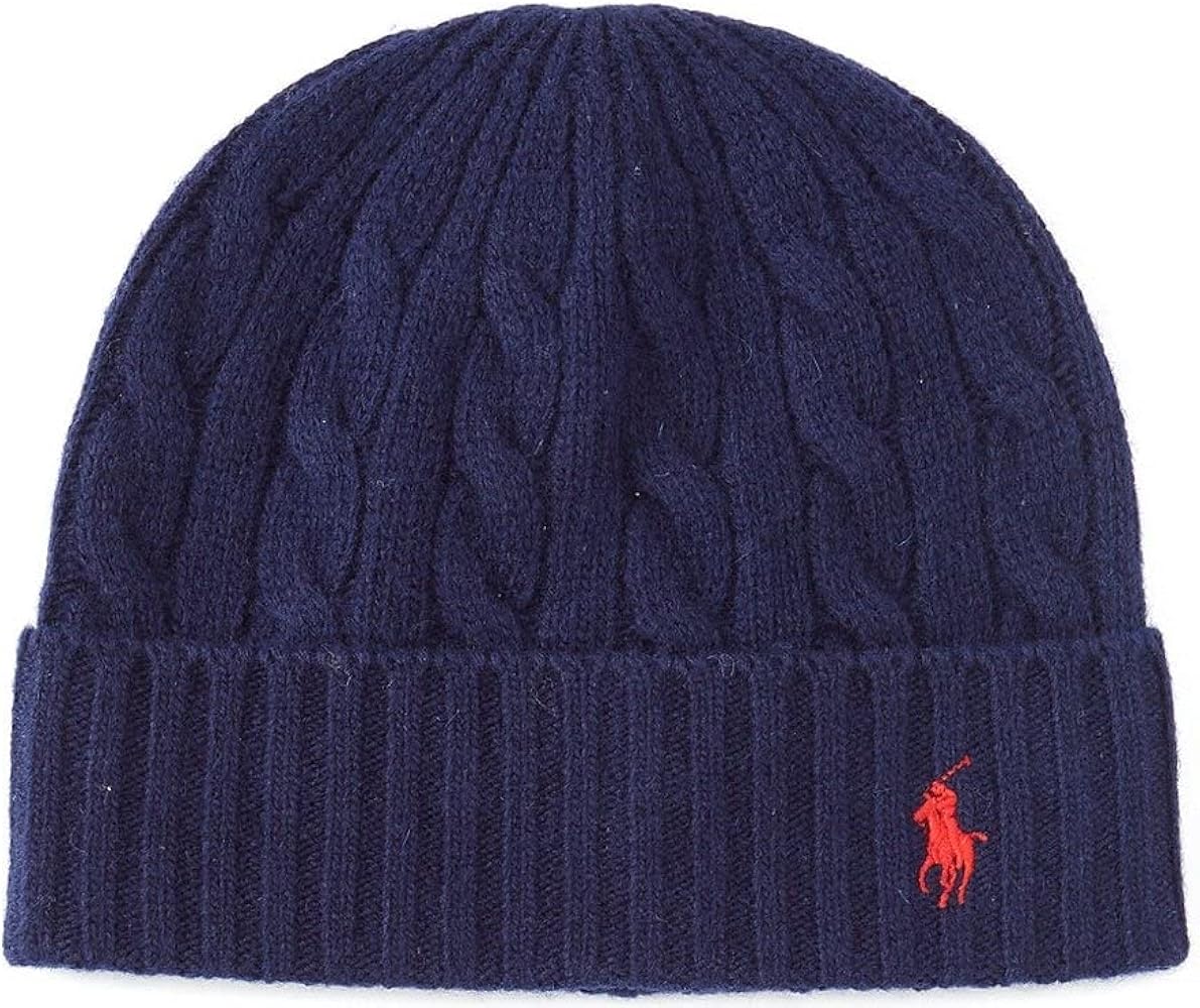 Polo Ralph Lauren Men`s Wool Blend Classic Cable Beanie (One Size, N_Navy(PC0792-433)/R)