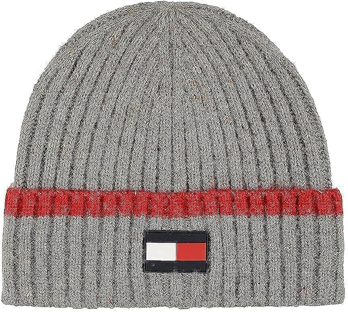 Tommy Hilfiger Men's Rubber Flag Patch Tipped Rib Cuff Hat