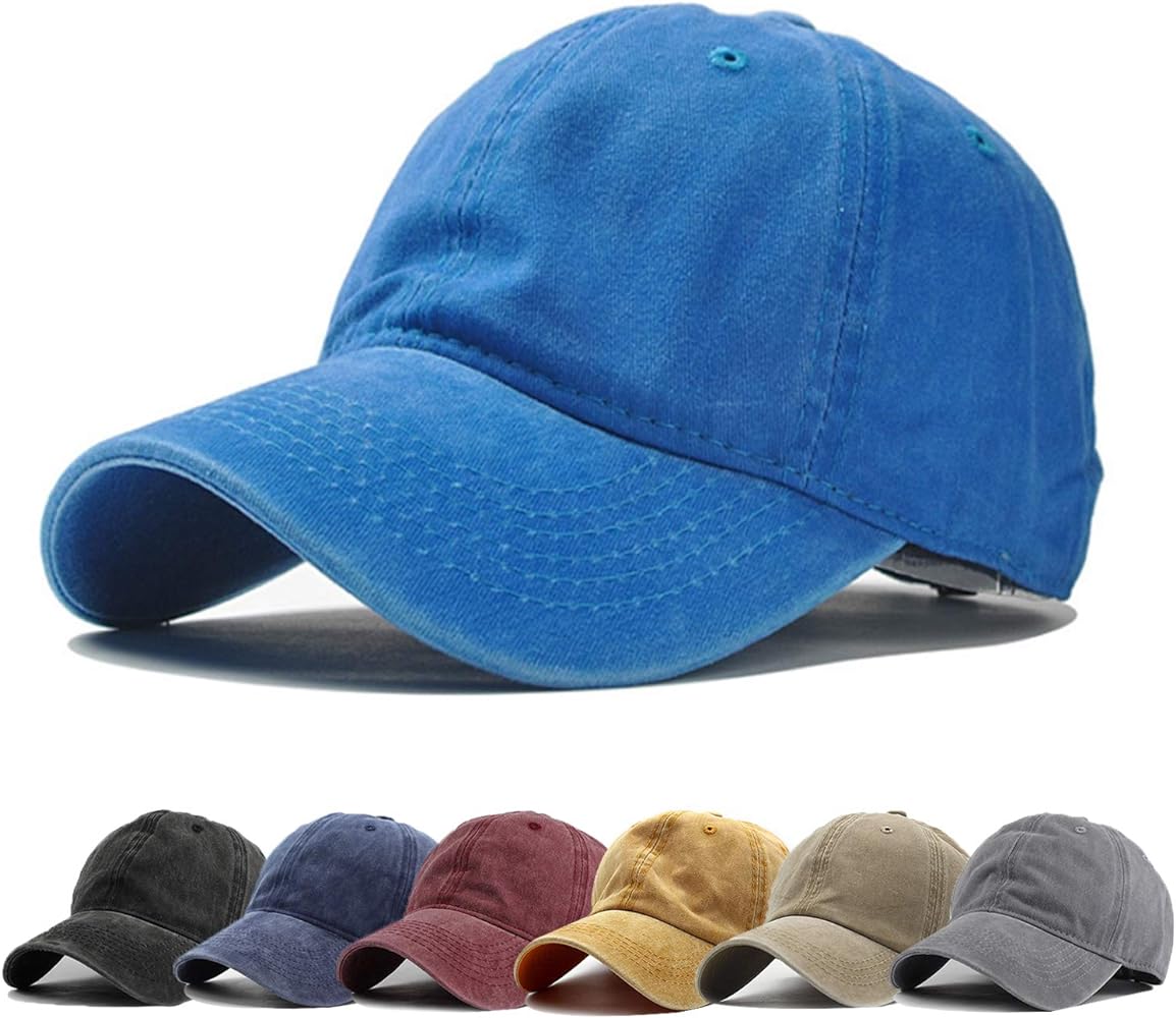 HH HOFNEN Men Women Washed Distressed Twill Cotton Baseball Cap Vintage Adjustable Dad Hat