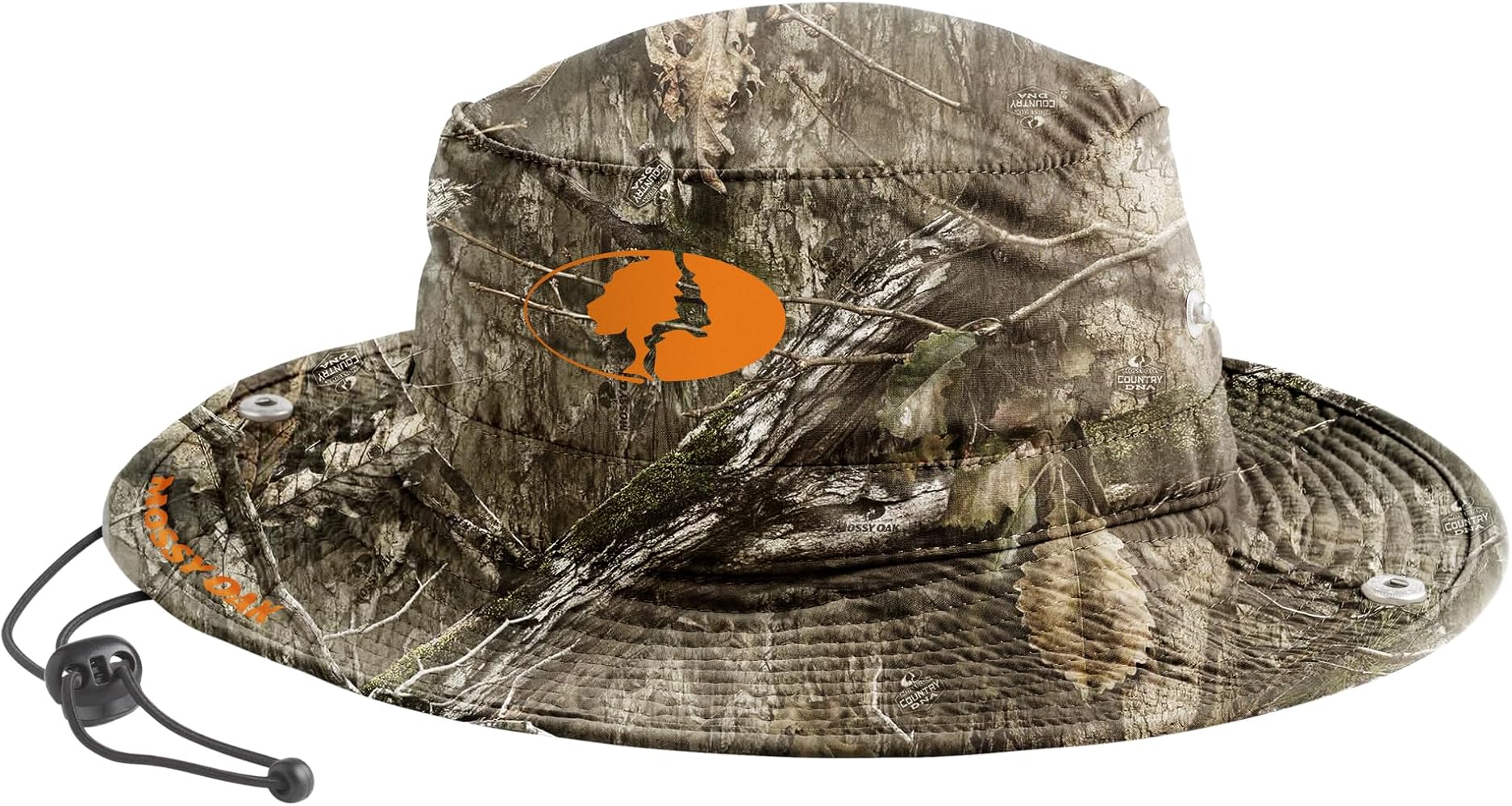 MISSION Mossy Oak Bucket Hat, Country DNA - Unisex Wide-Brim Hat for Men & Women - Lightweight, Foldable & Durable - Cools Up to 2 Hours - UPF 50 Sun Protection - Machine Washable