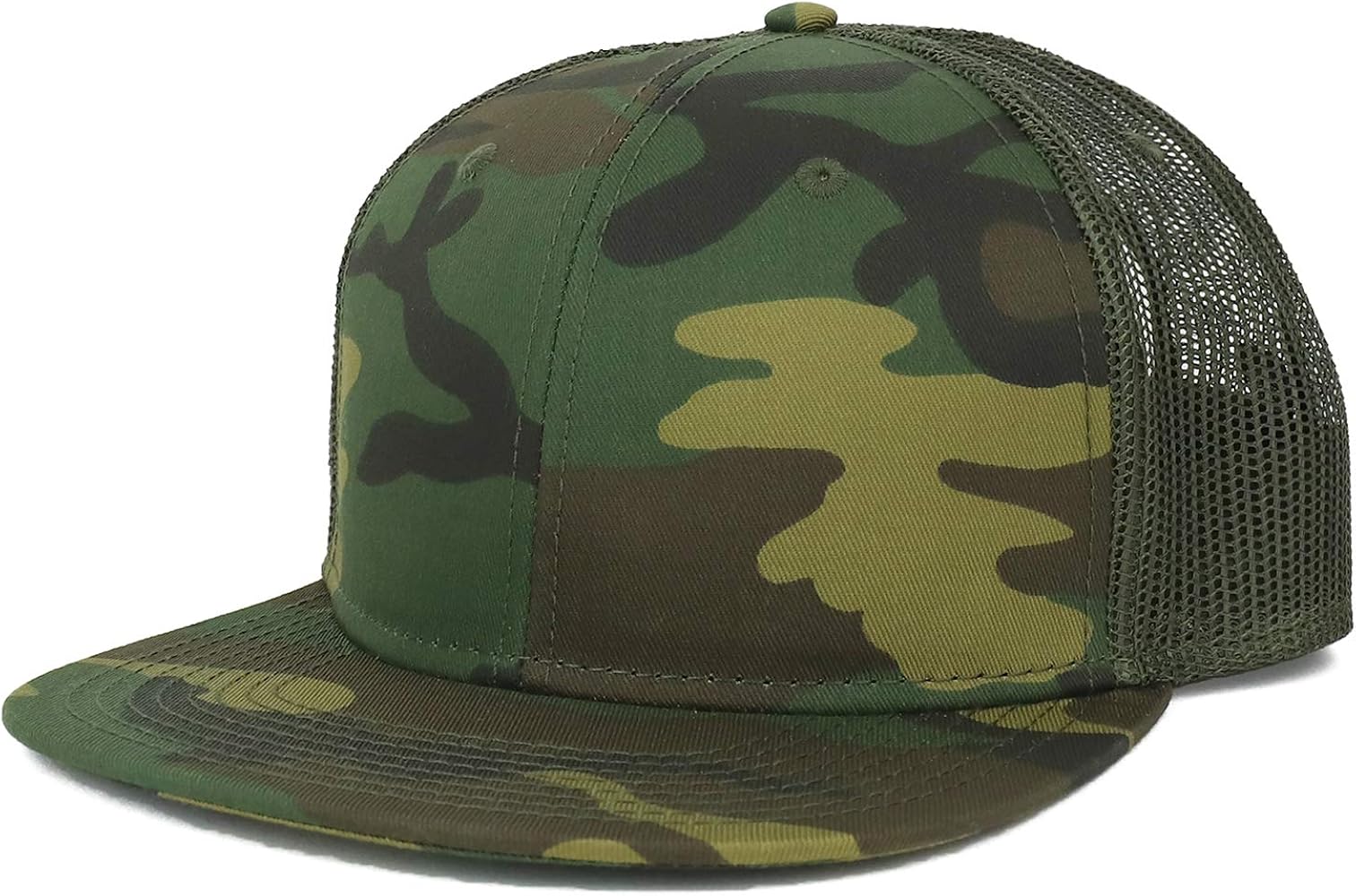 Oversize XXL Blank Camouflage Flatbill Mesh Snapback Cap