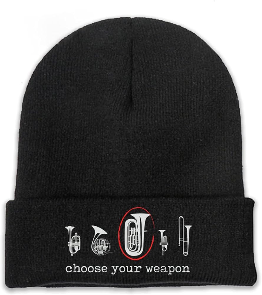 Choose Your Weapon Tuba Beanie Adults Unisex Men Womens Kids Cuffed Plain Skull Knit Hat Cap Black