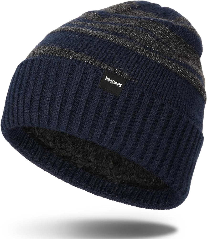 Wmcaps Beanie Hats for Men Women, Winter Fleece Lined kint Warm Skull Stocking Cap