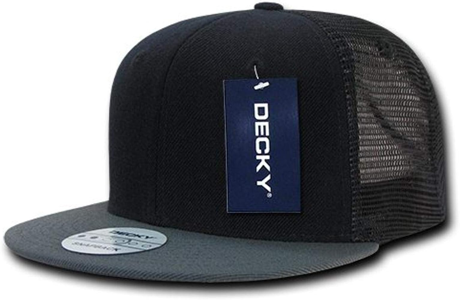 DECKY 6 Panel Flat Bill Trucker Cap