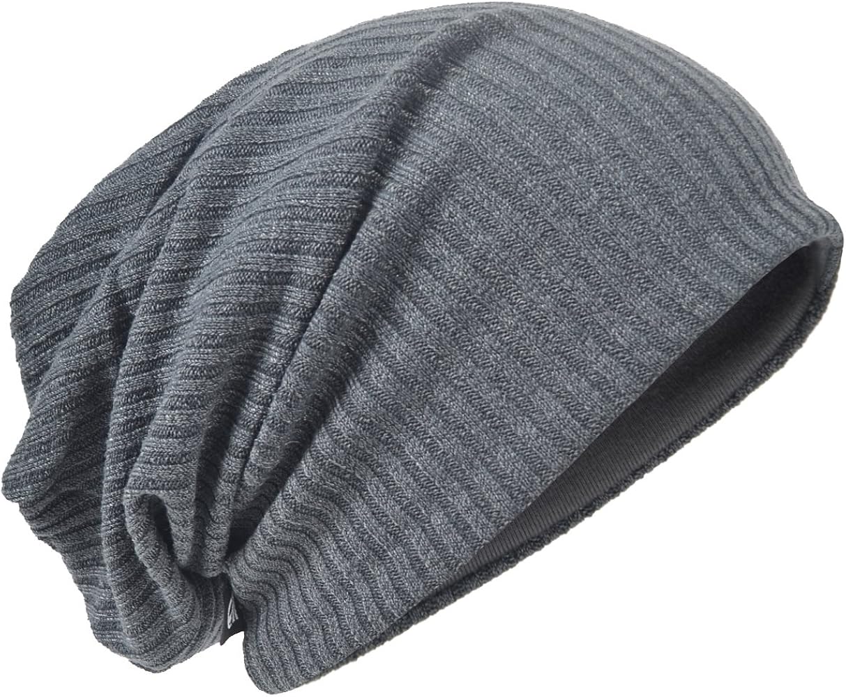 Mens Slouchy Beanie Oversize Knit Skull Cap Long Baggy Hat