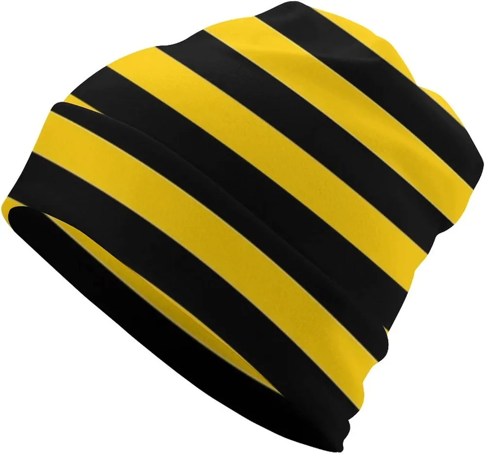 Bumblebee Stripes Slouch Beanie Soft Hip Hop Cap Cool Baggy Skull Cap Sleep Chemo Hat for Men Women