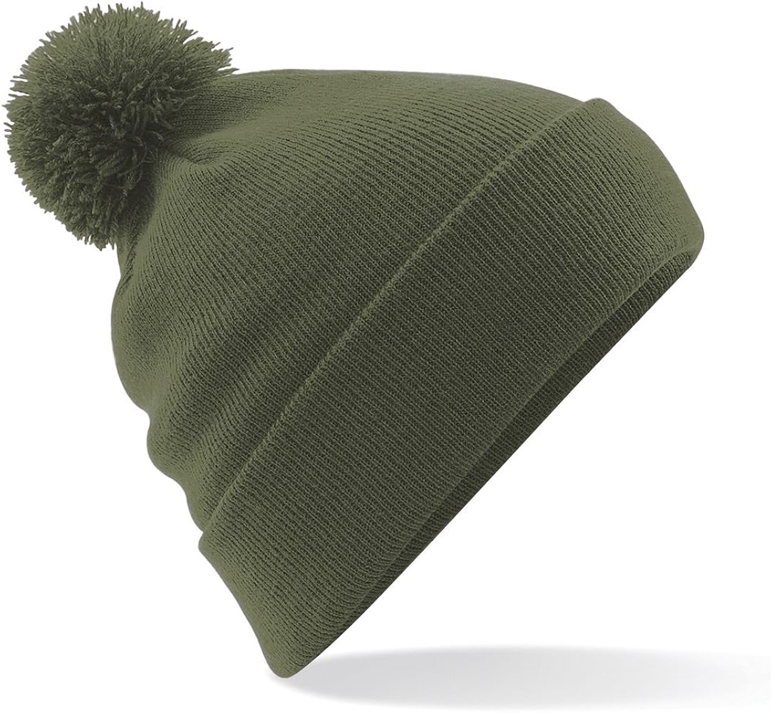 Unisex Original Pom Pom Winter Beanie Hat (One Size) (Moss Green)