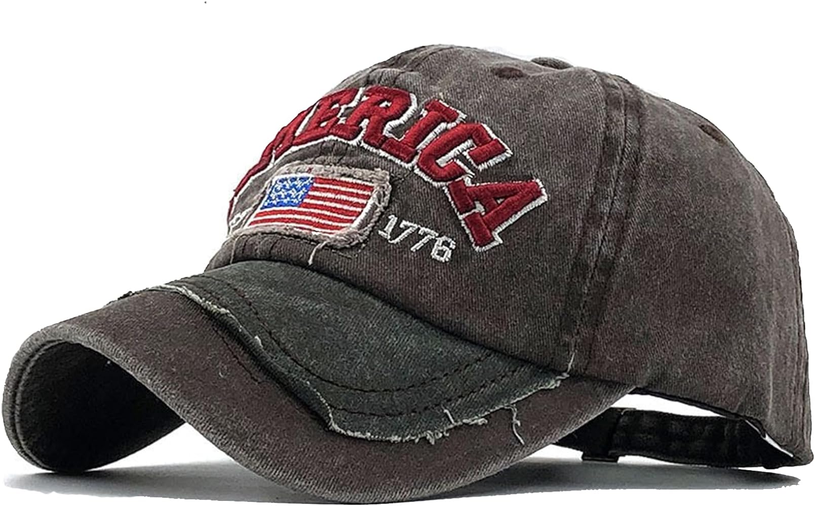 Embroidery American Flag Baseball Cap for Men Women Vintage Washed Distressed Cotton Adjustable USA Dad Hat