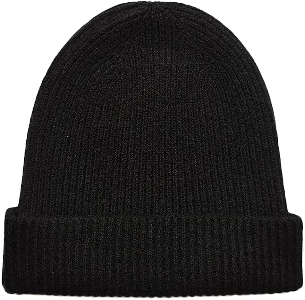 Pure Cashmere Fisherman Ribbed Beanie Hat Skull Cap for Women Men Unisex in 3ply Yarns, Made by Prime Cashmere Yarns