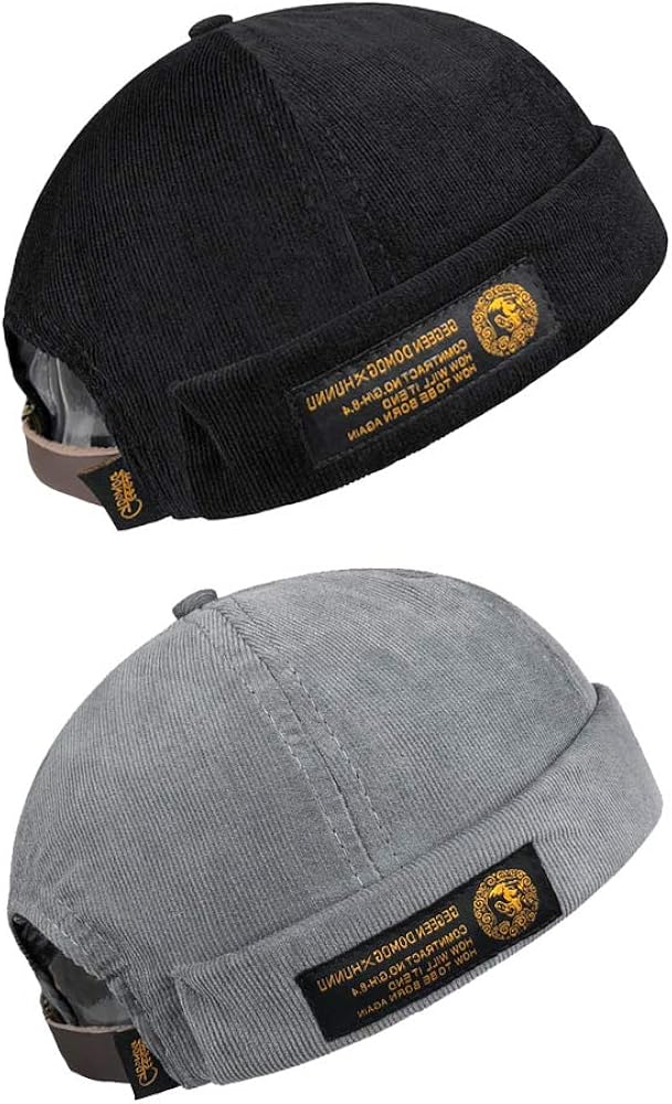 Brimless Hats Adjustable Leather Buckle Street Casual Docker Beanie Skull Caps