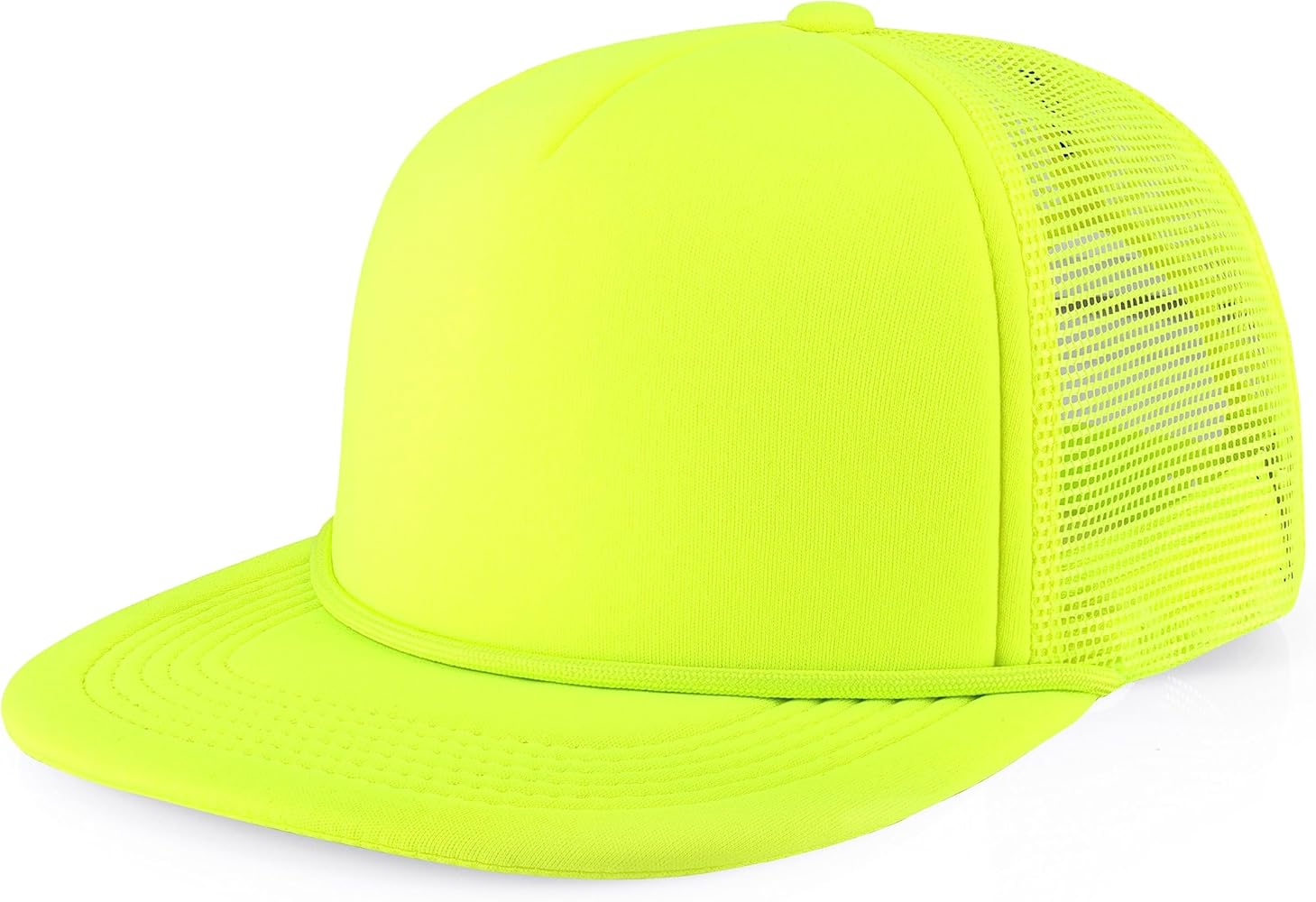 CHOK.LIDS Flat Bill Foam Top Hats for Men and Women Adjustable Snapback Trucker Hat Trendy Color Flat Brim Mesh Baseball Cap