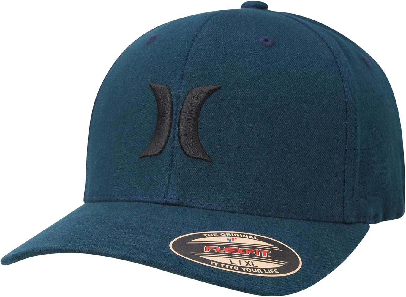 Hurley Men's Caps - One & Only Flexfit Textures Cap - Fitted Hats for Men, S-XL, Size Large-X-Large, Navy