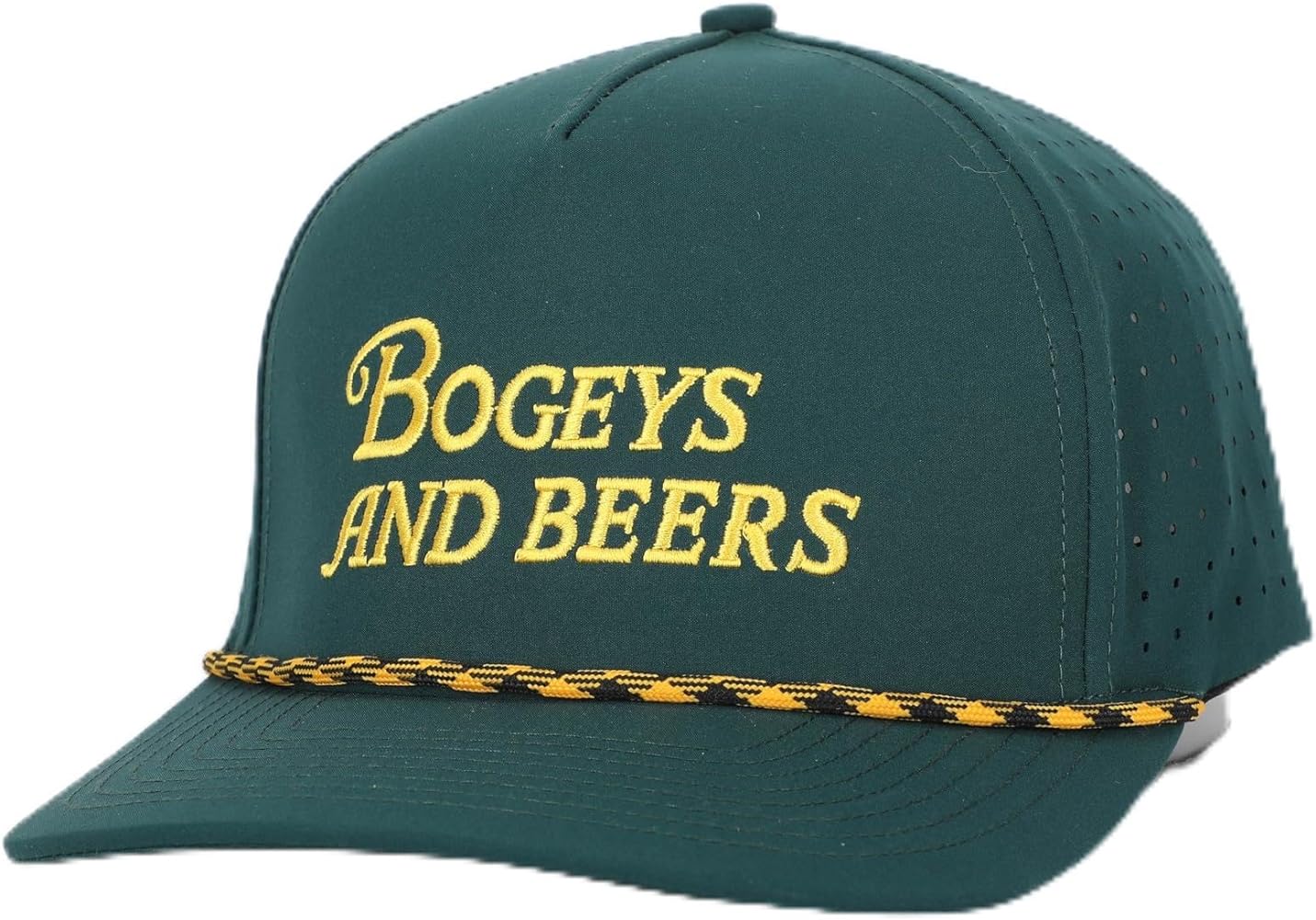 Bogeys and Beers Cooling Performance Golf Hat | Adjustable and Breathable | Funny Golf Hat Green