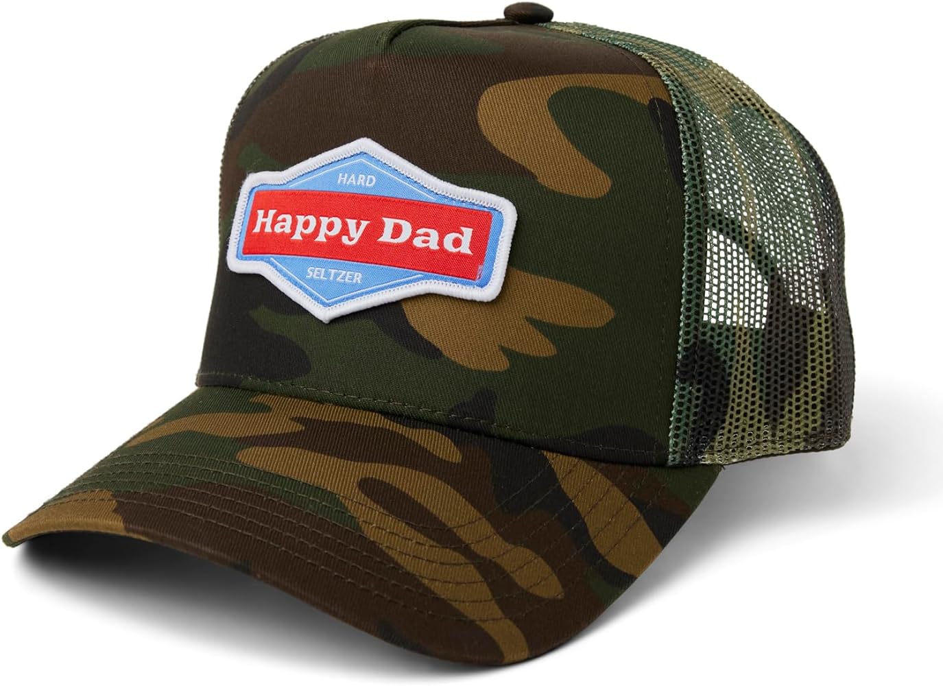 Happy Dad Trucker Hat, Trendy Mens Hats with Breathable Mesh Back, Snap Closure, Birthday Gifts, Snapback Cap