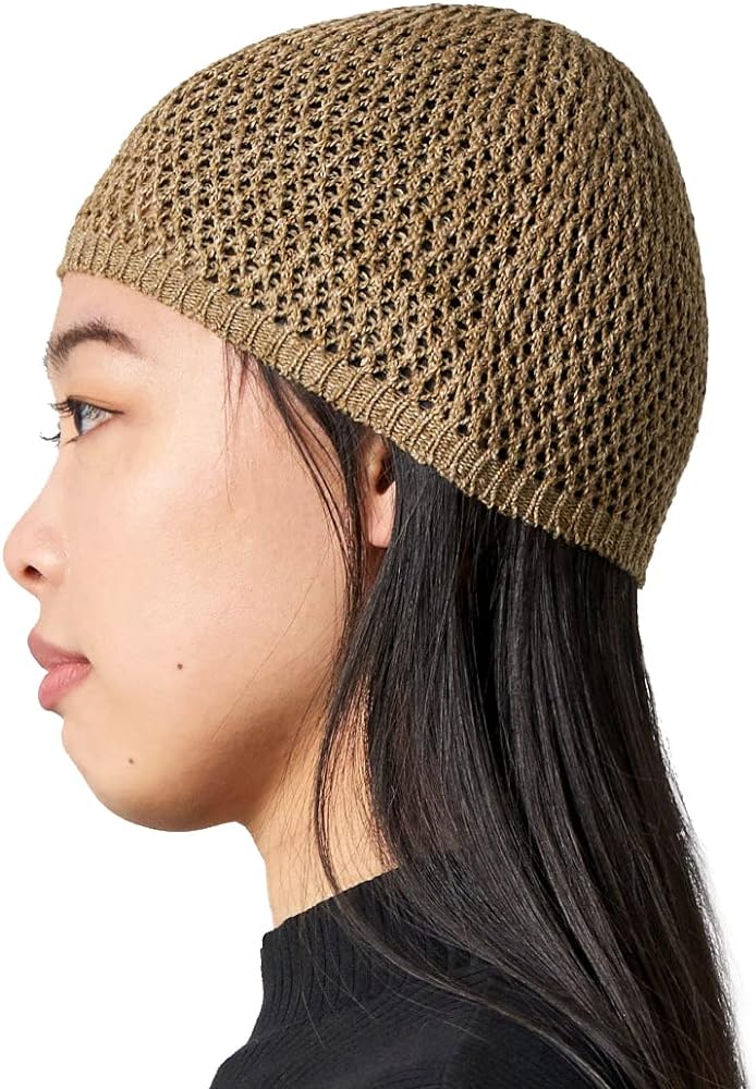 CHARM Mens Hemp Kufi Hat - Japanese Fashion Beanie Cap Islam Prayer Hat Summer Skull Cap