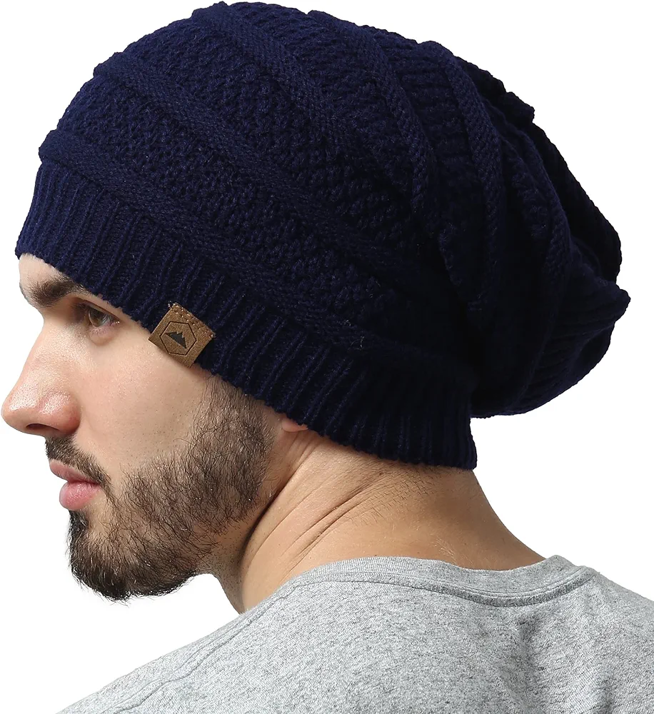 Tough Headwear Slouchy Beanie Hats for Women, Oversized Mens Beanie Hat, Knitted Beanie, Running Gear for Men,Womens Fall Hat