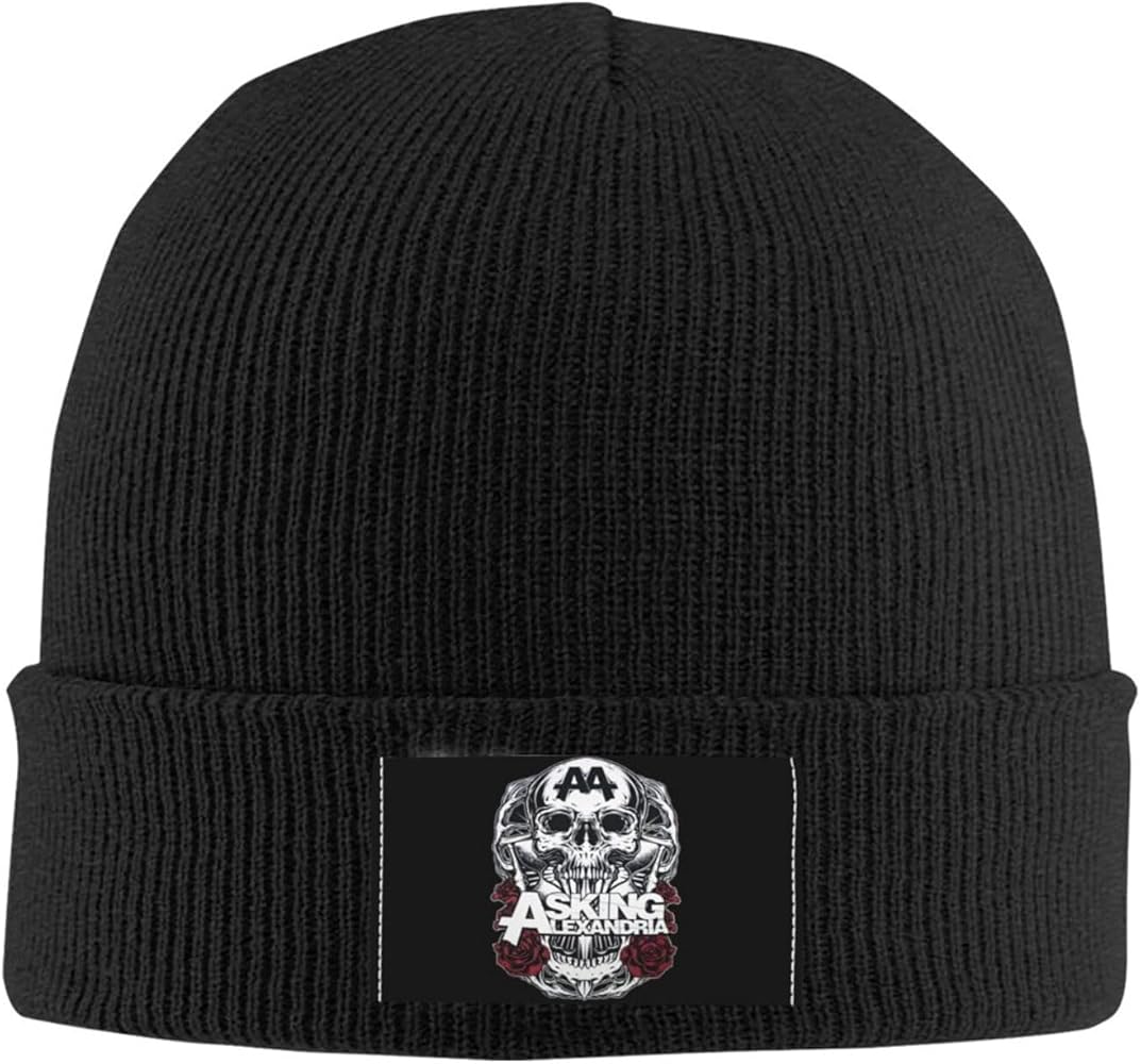 Asking Pop Group Alexandria Beanie for Men Women Soft Knit Cap Skull Hat Winter Hat Unisex Knit Cuffed Beanies Breathable Running Hat for Men Warm Hats Stylish Daily Beanie Hat for Travel Black