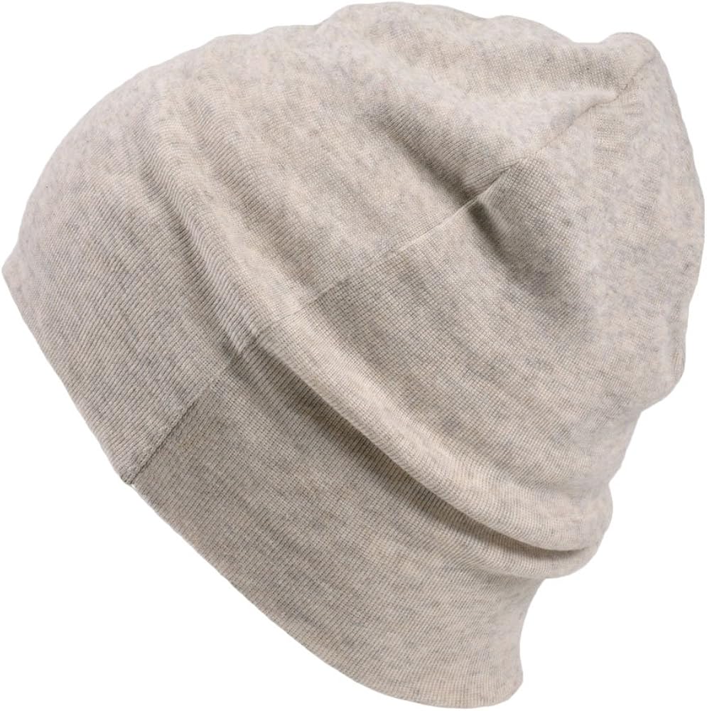 CHARM Mens Organic Cotton Beanie - Womens Slouchy Knit Hat Made in Japan