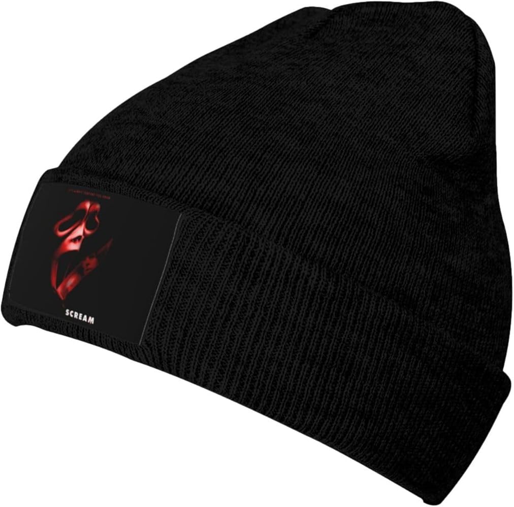 Scream Movie Horror Knit Hat Knitted Hat Classic Warm Winter Casual for Womens Mens Daily Headwear Knit Hats Black