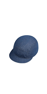 Short Brim Baseball Cap Denim Trucker Hat 5 Panel Flat Bill Snapback Cap