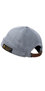 Docker Hats Watch Cap Adjustable Leather Buckle Street Casual Brimless Beanie Skull Caps