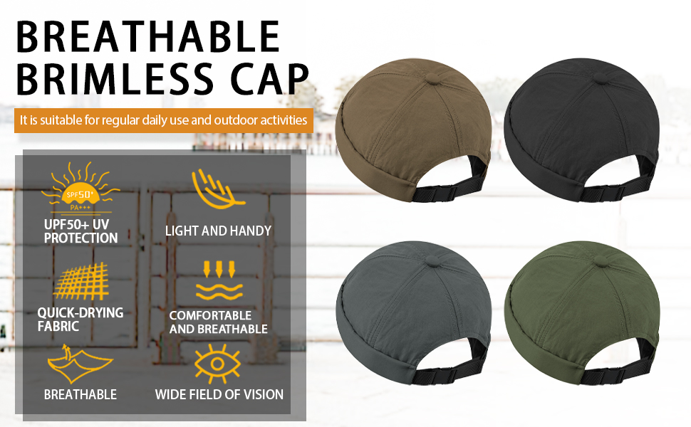 Watch Cap Breathable Billless Cap Street Casual Docker Beanie Hat Sailor Fisherman Leon No Visor Cap