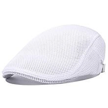 Men Breathable Mesh Summer Hat Adjustable Newsboy Beret Ivy Cap Cabbie Flat Cap