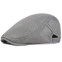 Men Breathable Mesh Summer Hat Adjustable Newsboy Beret Ivy Cap Cabbie Flat Cap