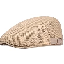 Men Breathable Mesh Summer Hat Adjustable Newsboy Beret Ivy Cap Cabbie Flat Cap