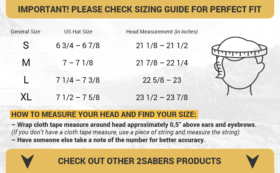 Snug Fit sizing chart 2Sabers hat headwear beanie skull cap small medium large xlarge